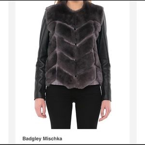 Badgley Mischka Fur/Leather Coat*